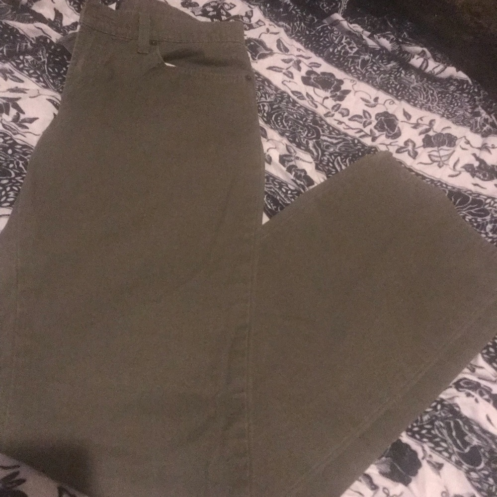 Anna Sui Green cropped jeans